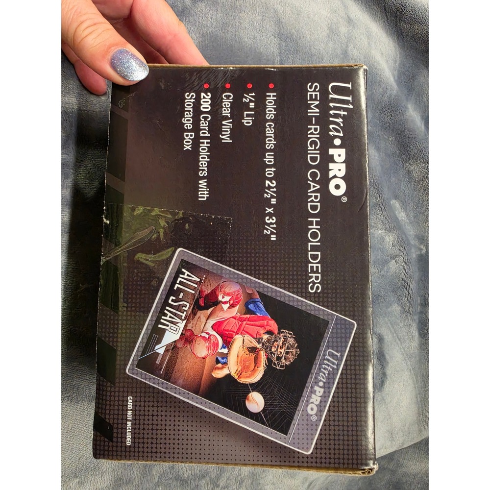 Ultra PRO Semi-Rigid Card Holders 154 Count Clear Vinyl Sleeves Storage Box